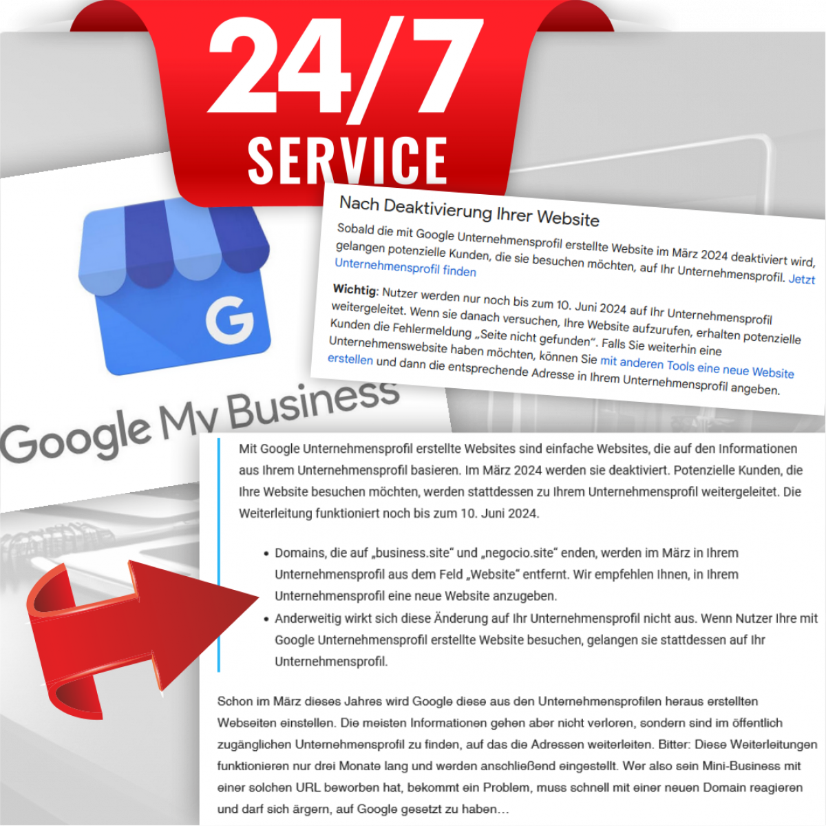 Wichtige Mitteilung für Google Business Site Nutzer: Kostenlose Dienste werden eingestellt!